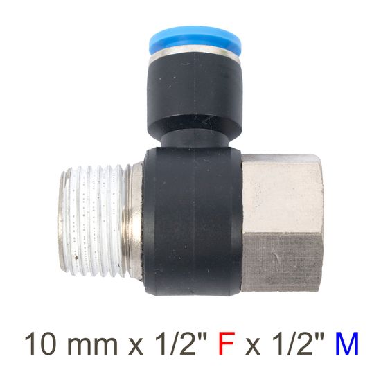 Pu Hose Fitting Tee 10mm X 1/2"f X 1/2"m